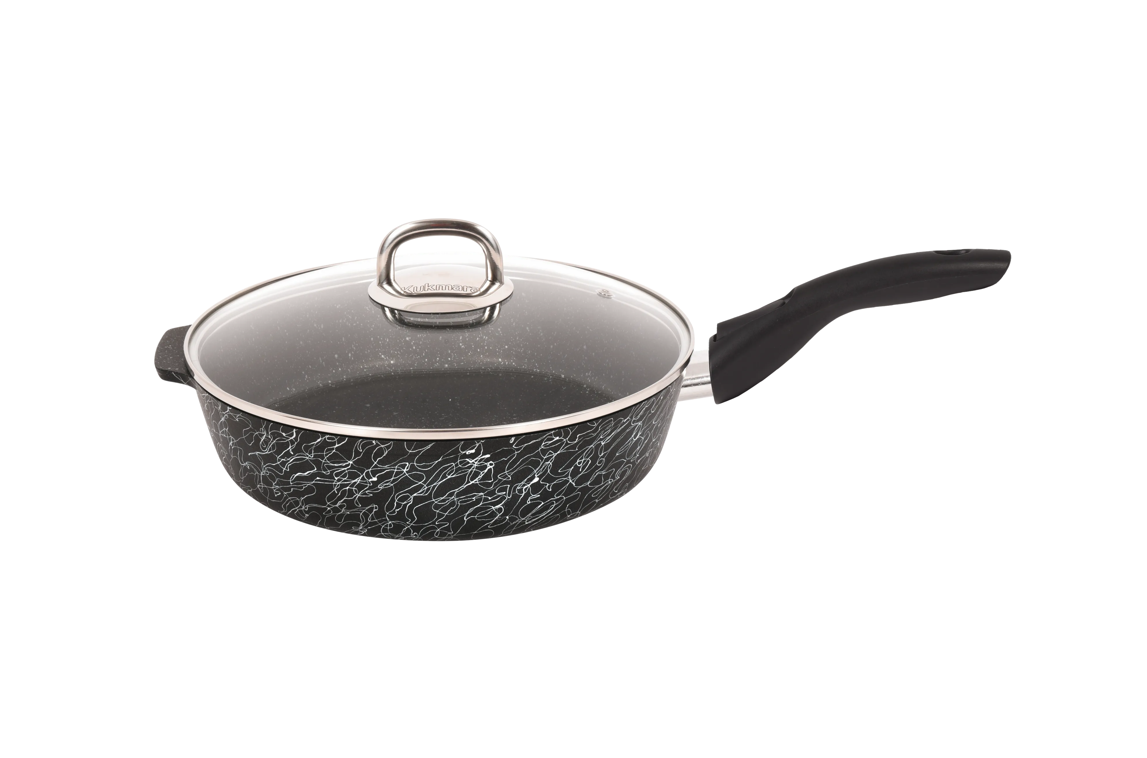 сгчс262а Сковорода 26 см со съёмной ручкой, со стеклянной крышкой Грация (черный серебро) 1 пнг 